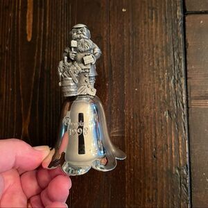 Wallace Christmas Santa Silver Bell 1998